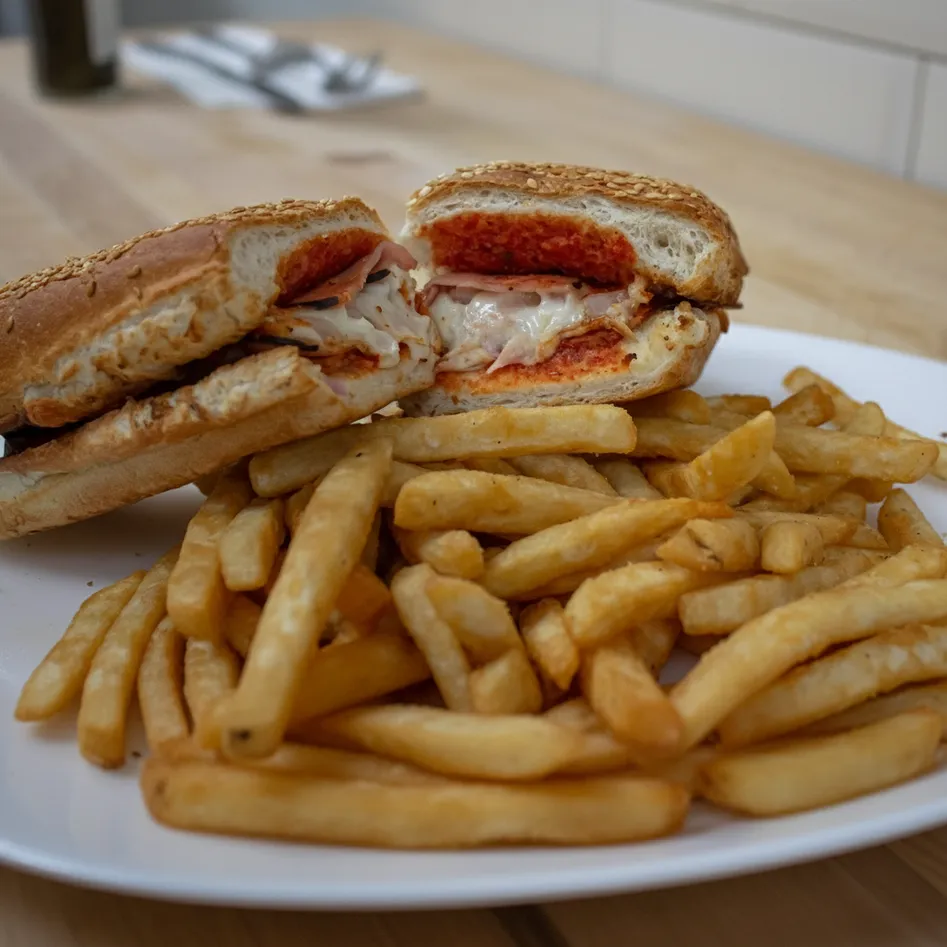 Freshly baked calzone at Hot Pizza & Donair Downtown Calgary