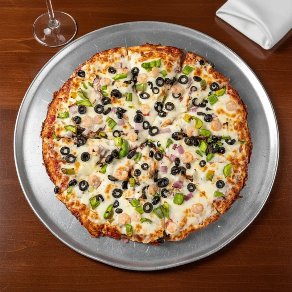 Italian special pizza with sausages and pepperoni at Hot Pizza & Donair Downtown Calgary