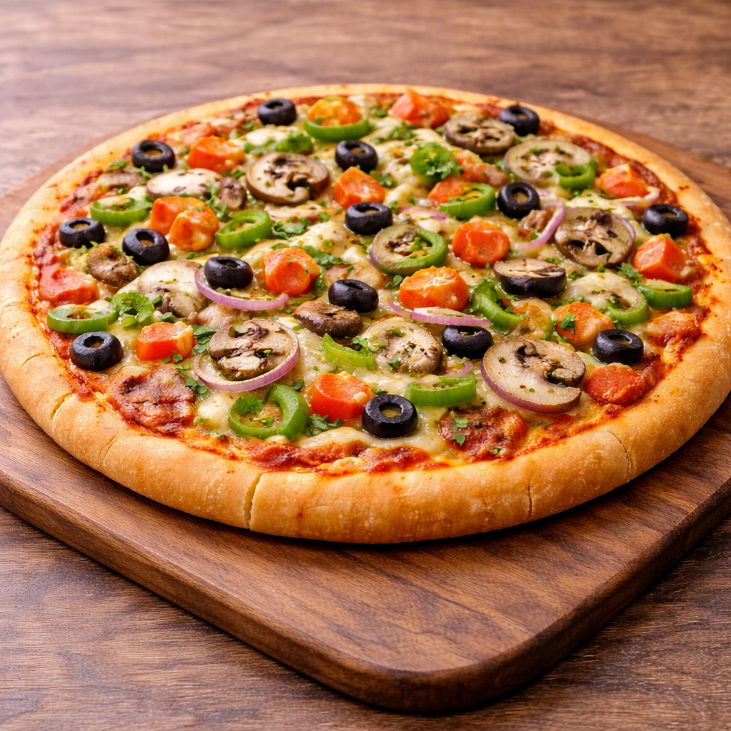 Deep Dish Pizza at Hot Pizza & Donair Calgary — thick hearty crust loaded with toppings and 100% mozzarella cheese