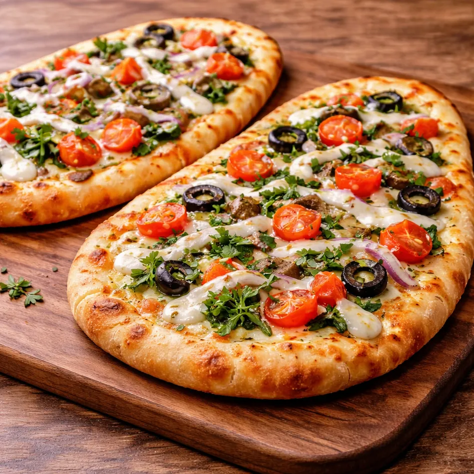 Super Hawaiian Pizza at Hot Pizza & Donair Calgary — ham, pineapple and melted mozzarella on fresh handmade dough