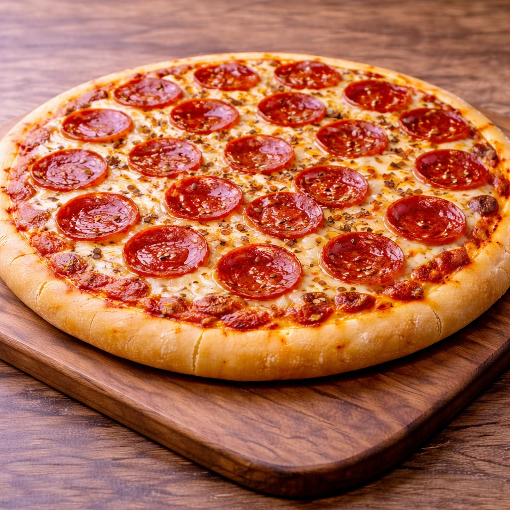 Pepperoni Blast Pizza at Hot Pizza & Donair Calgary — loaded with spicy pepperoni and melted mozzarella cheese